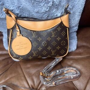 Brown and Tan Monogram Shoulder Bag